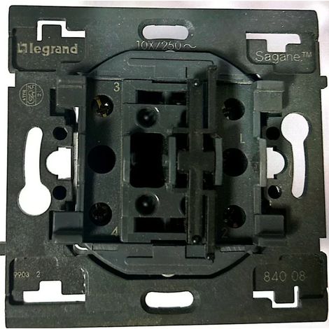 Legrand – Interrupteur va-et-vient 84008 Sagane – Témoin lumineux 10 AX – Compatible avec lampe réf. 849 24 – Pour éclairage intérieur