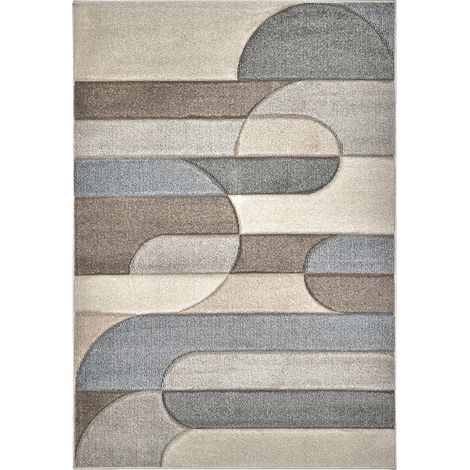 Tappeto moderno di design grigio e beige Funny