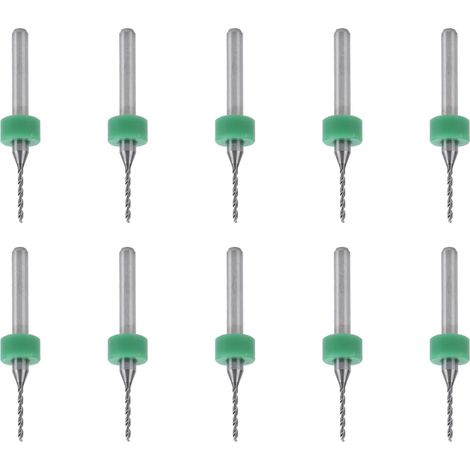 10 forets hélicoïdaux en alliage de tungstène pour micro-circuits imprimés, outil rotatif, bijouterie, gravure CNC, matériel de 1 mm (1/5)