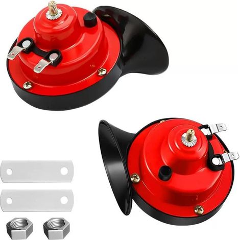 Klaxon escargot électrique 12V paire 2 pièces, klaxon puissant étanche pour voiture, moto, camion, camping-car (1/5)