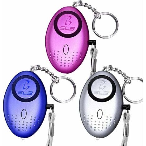 Persönlicher Alarm, 3er-Pack Schlüsselanhänger-Sicherheitsalarme mit LED-Taschenlampe, Mini-Selbstverteidigungsalarme mit 140 dB für Frauen und Kinder, die nachts spazieren gehen, Batterien enthalten (1/4)