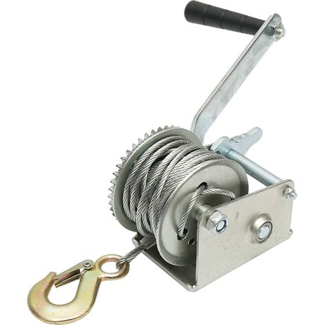 Verricello manuale da 350 kg con cavo d'acciaio da 4 mm x 8 m Breckner Germany (1/5)