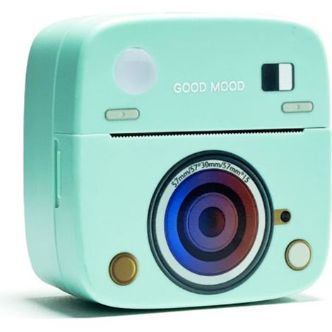 Imprimante de poche mini portable thermique instantanée photo étiquettes BT sans fil compatible Android iOS appli reçu mémo collant notes listes scrapbook journal DIY avec 1 rouleau papier thermique (