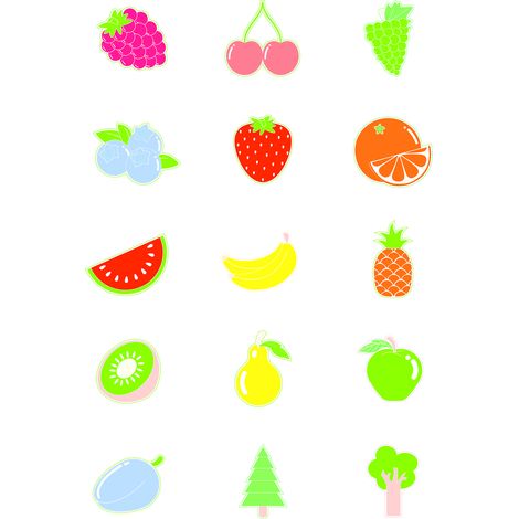 Planche de pictogrammes, 25 motifs, série autocollante Alimentation et Boissons L : 60 mm H : 41 mm
