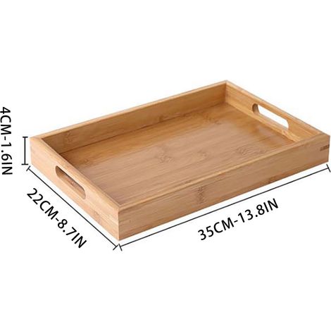 Plateau en Bambou pour Thé et Service, Plateau en Bois pour Tasse, Pain, Barbecue, Hôtel et Restaurant (1/5)
