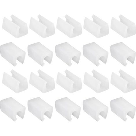 Embouts de pieds de chaise - Blanc - Patins de protection pour meubles et sols - Clips pour roulettes de meubles - Lot de 20 - 14 mm (1/5)