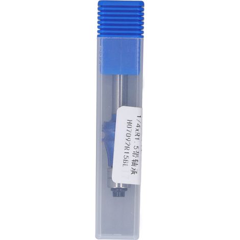 Professioneller 1/4-Zoll-Schaft-Doppelkugellager-Bündigfräser, blau-silberne Ausführung, 1/4 x R1,5 Holzfräser