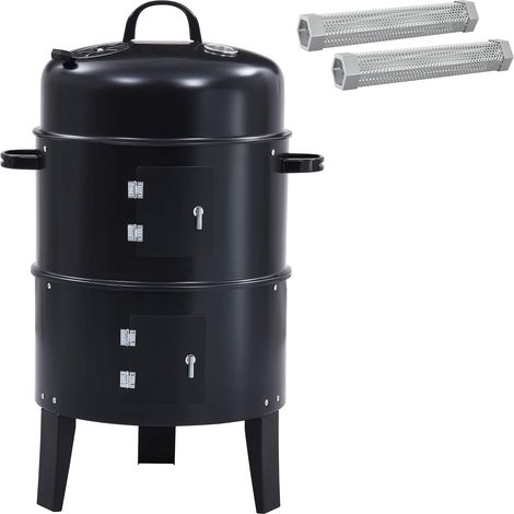Outdoor Grill Ø 40 x 80 cm Steel Black vidaXL (1/5)