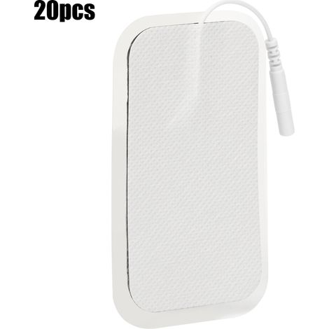 20 électrodes de 5 x 9 cm pour le muscle grand droit de l'abdomen, 2 trous, en tissu non tissé avec broches de contact en silicone, pour la physiothérapie. (1/5)