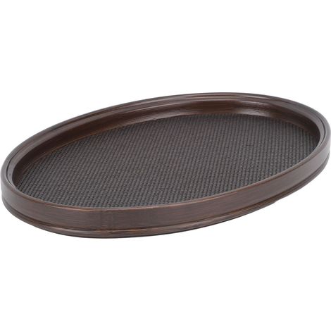 Serviertablett aus Bambusholz, große Oberfläche, minimalistisches japanisches Vintage-Servierbrett für Tee, Dessert, Speisen, Abendessen, ovale Form (1/5)