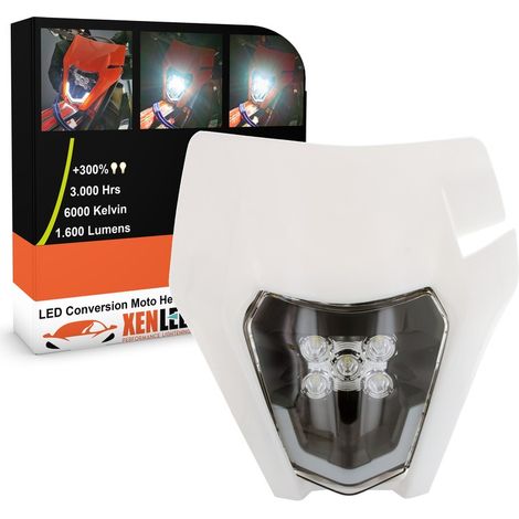 BLOC OPTIQUE LED MOTO Série CV02 Evolution 30W - KTM / HUSQVARNA / UNIVERSEL - BLANC (1/5)