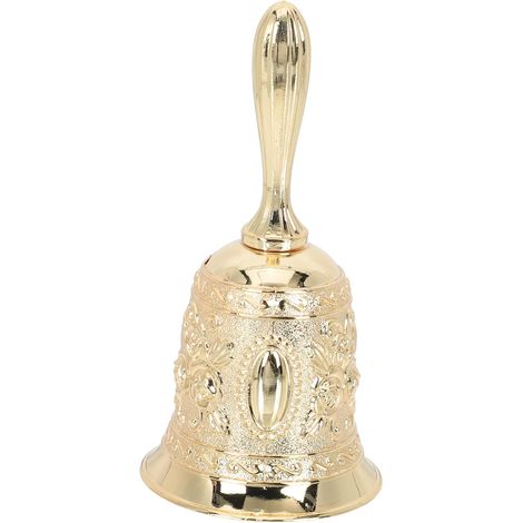 Cloche à Main Petite Clochette Décorative et Délicate en Alliage de Zinc Doré Grelots Créatifs et Élégants pour École ou Décoration Intérieure (1/5)