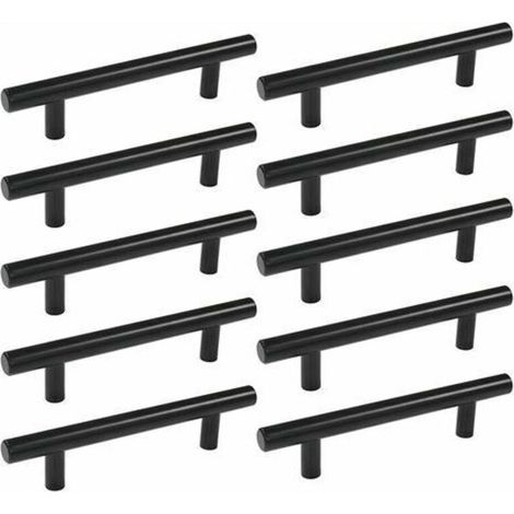 10pcs 160mm T Bar Stick Kitchen Cabinet Door Handles Cupboard Drawer Bedroom Furniture Pull Black