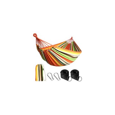 Hamac d'extérieur de Camping, en Plein air Portable en Toile, Léger avec Sangles respectueuses des Arbres, Sac de Transport, Parfait pour Le Jardin, Balcon, Patio, la Plage, Randonnée (1/5)