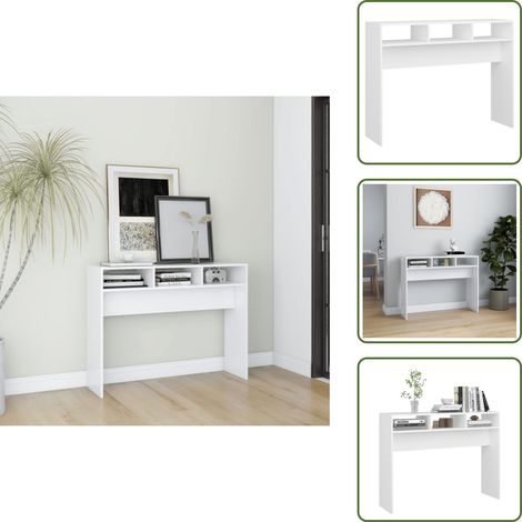 Table console blanc 105x30x80 cm bois d'ingénierie - Table Basse - Meuble D'entrée - Table D'appoint - Rangement Décoratif - Design Moderne (1/5)