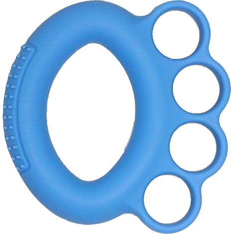 Anneau d'entraînement en silicone pour l'exercice de la main, flexible et extensible, idéal pour les enfants et les étudiants (bleu). (1/5)