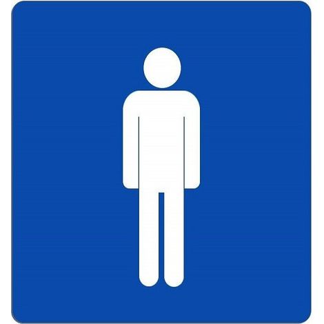 TrAdE Shop Traesio - Cartello Uomo Segnaletica Wc Toilette Bagno Targa Adesiva Plastificato -