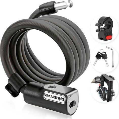 Cadenas Trotinette Electrique Cadenas Velo Antivol 120cm/12mm Antivol Velo Electrique Cable Antivol Anti Vol avec 2 Clés (1/5)