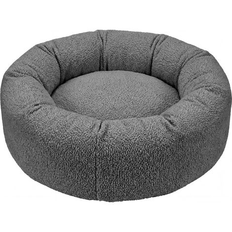 MOKA - Panier chien/chat tissu bouclette - M - Gris foncé