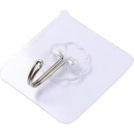 Filiyano-Crochets muraux autocollants transparents et étanches pour salle de bain, douche, cuisine extérieure, porte, décoration intérieure, crochets (1/5)