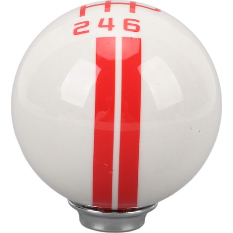 Pomello del cambio generico a 6 marce per un maggiore comfort di guida, sfera del cambio antigraffio con 3 adattatori per la maggior parte dei veicoli con cambio manuale (bianco e rosso). (1/5)