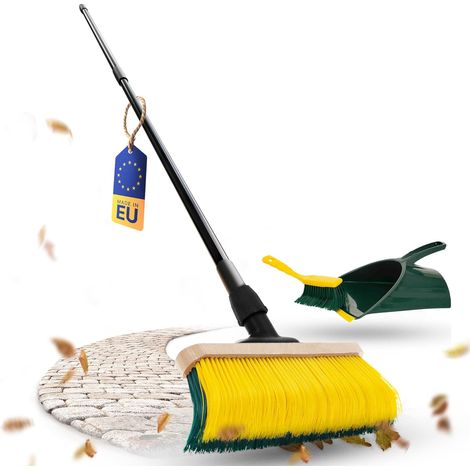 Balai à griffes Novaliv Premium avec manche 50 cm, y compris ensemble de balayage jumbo, balai spécial à poils courbés - idéal comme balai de jardin,