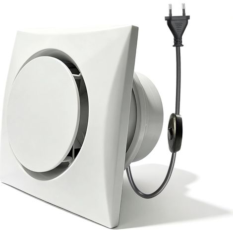 100mm Ventilateur de Salle de Bain avec Interrupteur, Ventilation des Salles de Bain et Toilettes avec Clapet Anti-Retour pour Cuisine, WC, VMC (1/5)