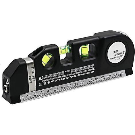 Règle laser multifonctionnelleniveau à bullerègles métriquesligne droite laserhorizonnoir (1/5)