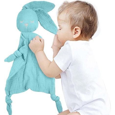 Couverture de confort pour bébé Couverture de sécurité pour bébé Peluche lapin Cadeaux doux pour nouveau-nés garçons et filles (1/5)