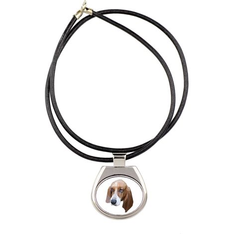 Basset Hound - collana con foto e iscrizione geometrica di Art-Dog (1/3)