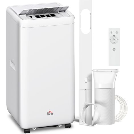 HOMCOM aire acondicionado portátil 12000 BTU, 5 en 1, enfriamiento, deshumidificador, ventilador, temporizador 24H, control remoto, para 35 m², blanco