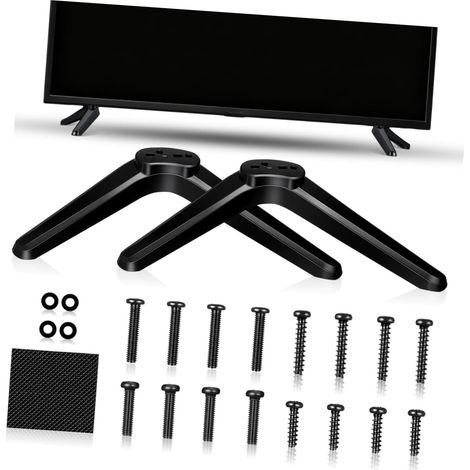 2 Stück Tv Standfuß Stabile Kunststoffhalterung mit Schrauben rutschfeste Basis Einfache (1/5)