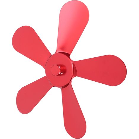 Pales de ventilateur de poêle à 5 pales en alliage d'aluminium, alimentées par la chaleur, de rechange pour ventilateur de cheminée, rouges (1/5)
