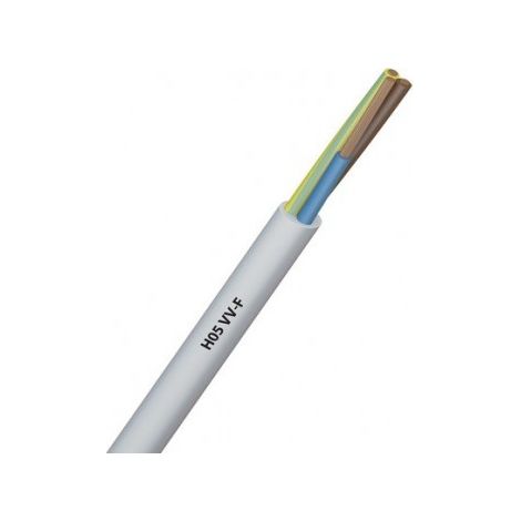 Câble souples H05 VV-F : câble de 3 fils (phase + neutre + terre) de section 0 . 75 mm² - SERMES - Bobine 50m - VVF3G075B