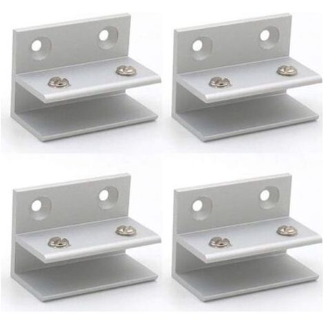 Lot de 4 pinces à verre en forme de F, support mural, pinces de douche, étagère, panneaux de serrage 10–12 mm (1/4)