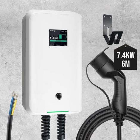 7kw ev Charger Single Phase Type 2 32A Charging Station EU Standard wallbox IEC 62196-2 with Power Cable for Distribution Box Fast Box 6.1m (1/5)