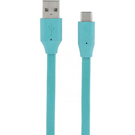 Câble USB-C /USB-A plat 1 m - menthe (1/2)