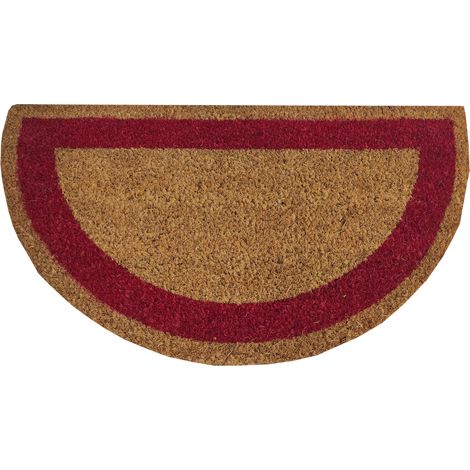 Felpudo 100% Fibra Coco Base Antideslizante Semiluna Rojo 30X55CM