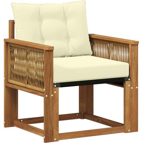 Maison Exclusive - Outdoor Mittelsofa Massives Akazienholz und Te