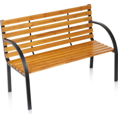 Wooden and Metal Garden Bench, 122x51x83.5 cm (1/5)