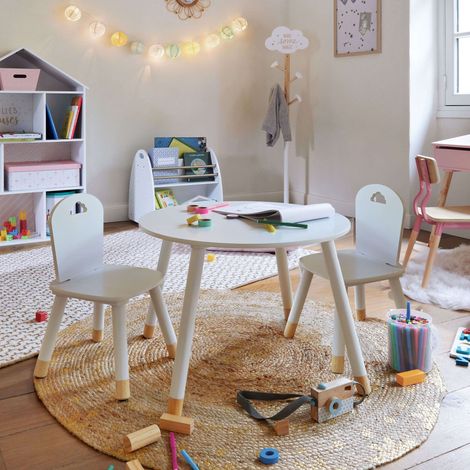 Pack Muebles Dormitorio Infantil Douceur Mesa con Sillas y Perchero Color Blanco (1/5)