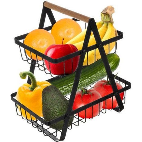 24265 zweistöckiger Obst- und Gemüsekorb