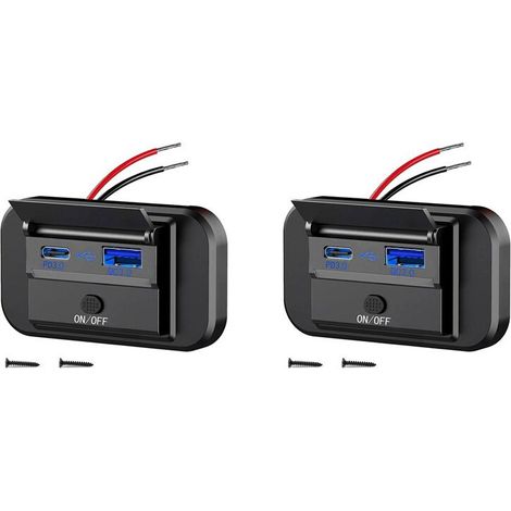 2X Double Charge Rapide USB QC3.0 et PD3.0 RV Prise USB Chargeur USB 12 V Port USB de Voiture Accessoires de Prise de Courant USB 12 V