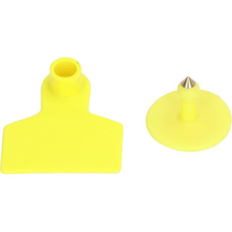 100 paires de boucles d'oreilles pour bétail, jaunes, en plastique résistant, faciles à utiliser, vierges, pour vaches, moutons et porcs. (1/5)