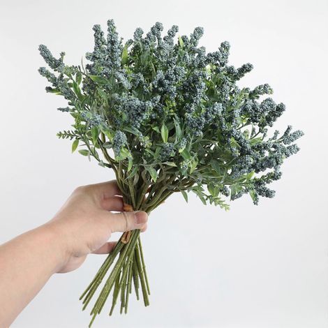 Fleurs artificielles, plantes, compositions florales en soie, Weddingblue (1/4)