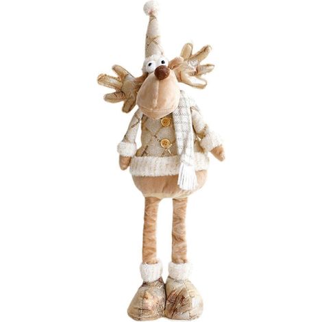 Décoration de Noël avec pieds réglables, décoration intérieure à faire soi-même, cerf en peluche (1/5)
