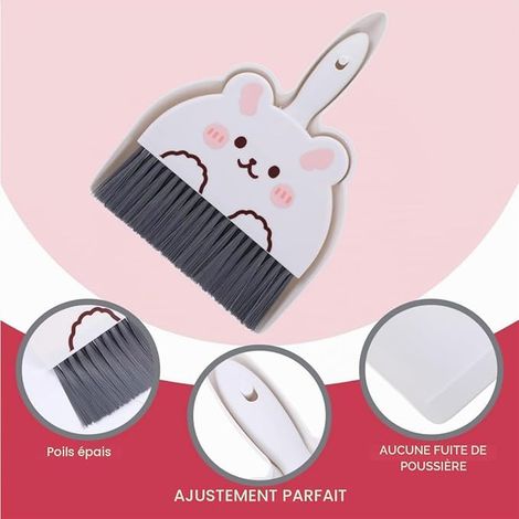 Mini Dustpan and Brush for Cleaning Crumbs on Desk, Keyboard, Bedside Table, Sofa (23 x 18 cm) (1/3)