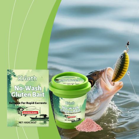 Glutenfreier Köder ohne Waschen, geeignet zum Bachangeln, mit starkem Fischgeruch, kann in schnell fließenden Gewässern als Lockmittel verwendet werden – 10 g -- DE (1/5)