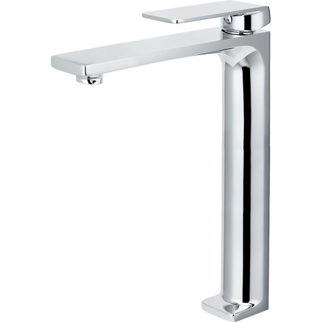 IMEX Grifo monomando para lavabo alta serie FIYI en acabado cromado cuerpo de latón y zama cartucho cerámico Ø25mm incluye tubos flexibles 38 - Modelo Imex-BDF016-5