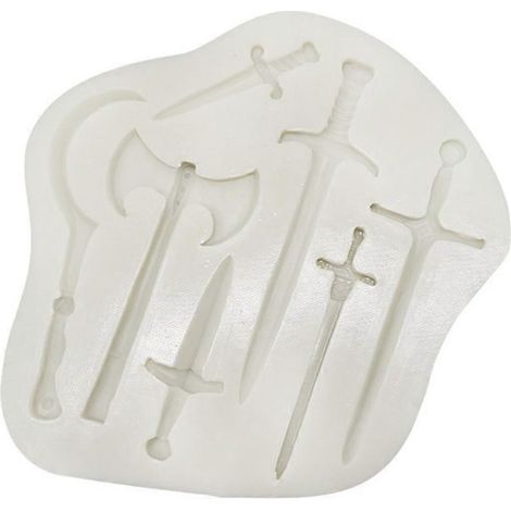 Moule en Silicone pour Épée, Décoration de Gâteau au Chocolat Fondant, Outil de Pâtisserie (1/4)